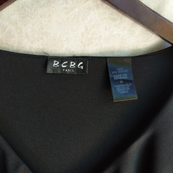 BCBG Paris Black Ruffle Neck Dress - Picture 3 of 4